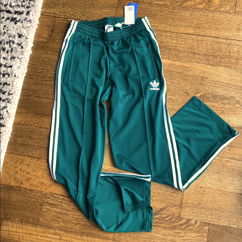 NWT Adidas green firebird track pants